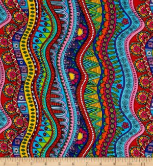 From Timeless Treasures | Colors that surprise you wandering India, Africa or Ancient Americas | Allures Mind's Eye in a sec | 100% Cotton | Lightweight
